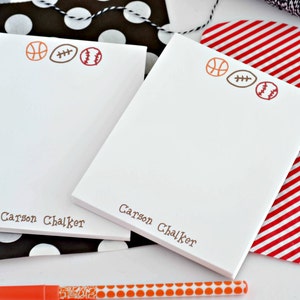 Personalized Notepads / Sports Fanatric Notepads /Personalized Notebook / Personalized Note Pads/ Set of Notepads /  Set of 2 Sport Notepads