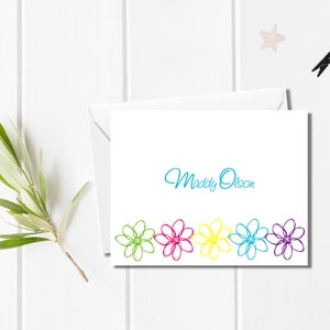 Personalized Doodle Flower Stationery Set of Personalized Notes Custom Thank You Notes Personalized Notecards Doodle Flower Design image 4