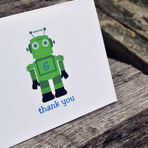 Kids Personalized Stationery / Kids Notecards / Kids Notes / Kids Thank You Note Cards Robot image 3