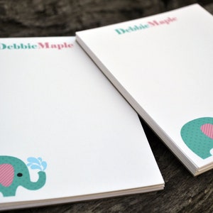 Personalized Notepads / Personalized Elephant Notepads / Personalized Notebook / Elephant Note Pads/ Set of Notepads / Set of 2 Elephant image 3