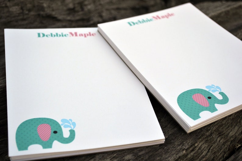 Personalized Notepads / Personalized Elephant Notepads / Personalized Notebook / Elephant Note Pads/ Set of Notepads / Set of 2 Elephant image 3