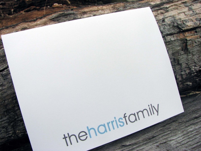 Personalized Family Note Cards / Set of Modern Stationery Etsy