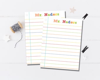 Personalized Teacher Notepads / Personalized Notebook / Personalized Teacher Note Pads/ Set of Notepads /  Set of 2 School Rules