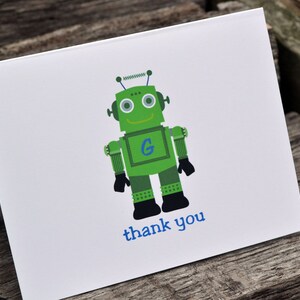 Kids Personalized Stationery / Kids Notecards / Kids Notes / Kids Thank You Note Cards Robot image 1