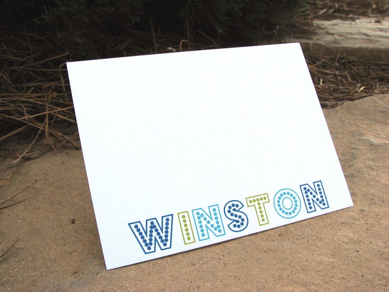 Personalized Flat Note Cards Marquees Stationery image 3