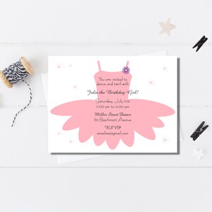 Girls Ballet Party Invitation / Ballet Invite / Kids Ballet Birthday Party Invitation / Dancy Party Invite / Birthday Party image 3