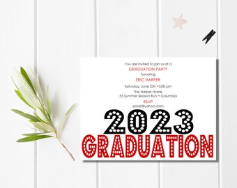 Graduation Invitation or Announcement / Class of 2023 / Graduation Party Invitation / Graduation Announcement / Grad Marquee Invitation