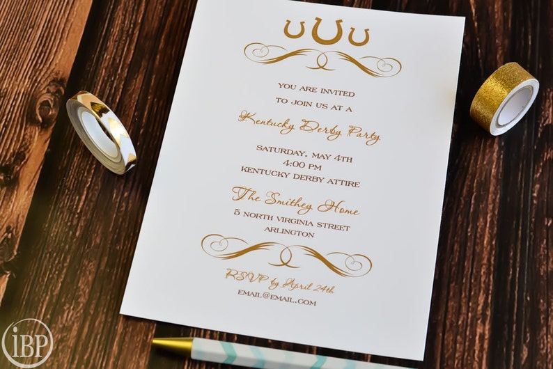 Kentucky Derby Party Invitation Derby Party Invite Kentucky Derby Party Kentucky Derby Invitation Set of 20 Kentucky Derby Party image 2