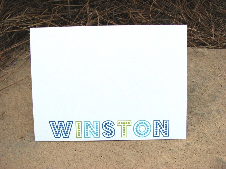 Personalized Flat Note Cards Marquees Stationery image 1