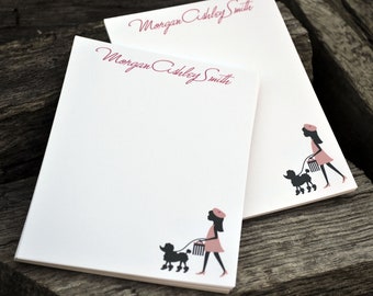 Personalized Notepads / Personalized Paris Poodle Notepads /Personalized Notebook / Personalized Paris Note Pad / Journal /  Set of 2