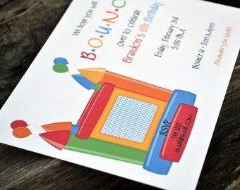 Bounce House Party Invitations / Birthday Party Invitation / Birthday Party Invite / Kids Birthday Party / Bounce House Party