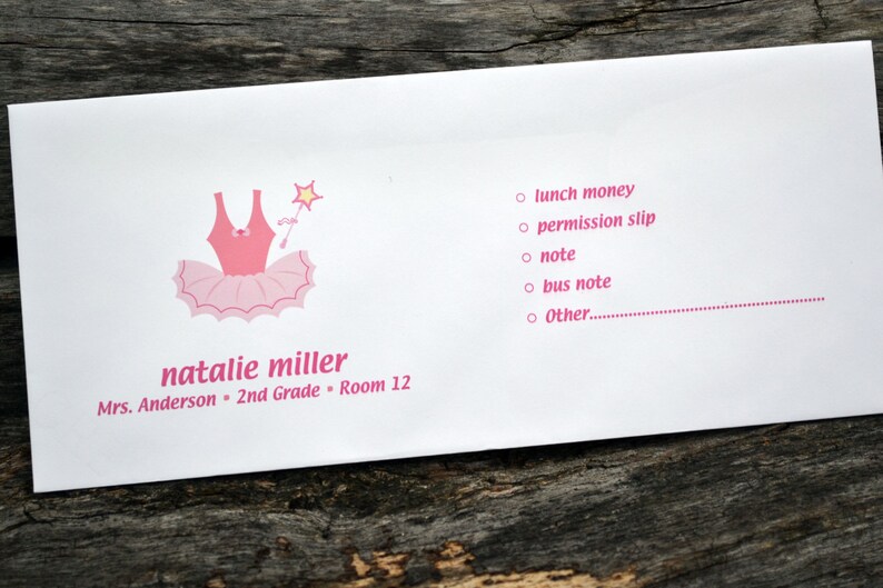 Personalized School Money Envelope for Money and Notes Etsy
