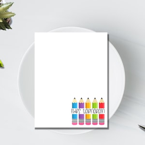Personalized Notepads / Personalized Teacher Notepads / Personalized Teacher Note Pads/ Notepad Set /  Set of 2 Pencil for Teacher Notepads