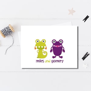 Personalized Stationery / Personalized Stationary / Childrens Stationery / Thank You Note Cards / Kids Stationery / Monster Note Cards image 3