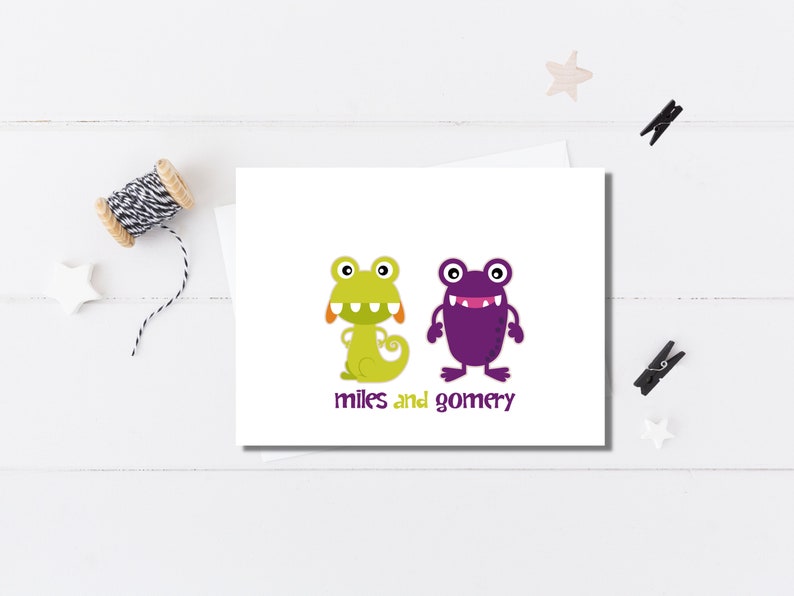 Personalized Stationery / Personalized Stationary / Childrens Stationery / Thank You Note Cards / Kids Stationery / Monster Note Cards image 3