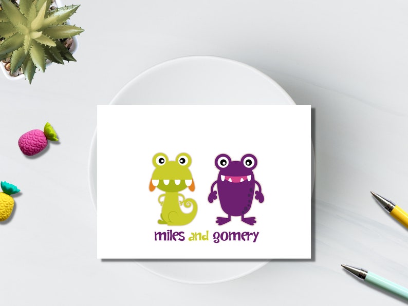 Personalized Stationery / Personalized Stationary / Childrens Stationery / Thank You Note Cards / Kids Stationery / Monster Note Cards image 1