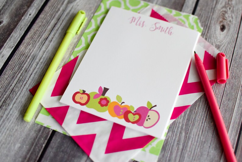 Personalized Apple Teacher Notepads / Personalized Notebook / Etsy