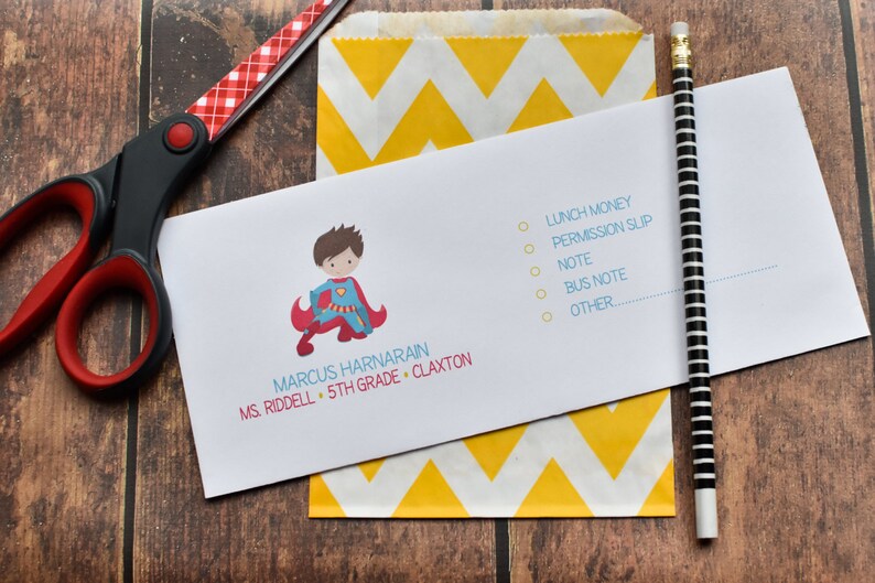 Personalized School Money Envelope for Money and Notes Boys Etsy