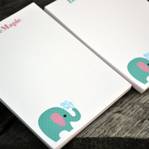 Personalized Notepads / Personalized Elephant Notepads / Personalized Notebook / Elephant Note Pads/ Set of Notepads / Set of 2 Elephant image 1