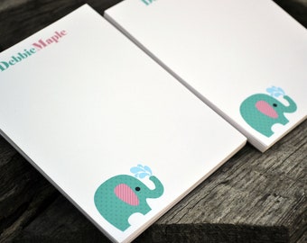 Personalized Notepads / Personalized Elephant Notepads / Personalized Notebook / Elephant Note Pads/ Set of Notepads /  Set of 2 Elephant