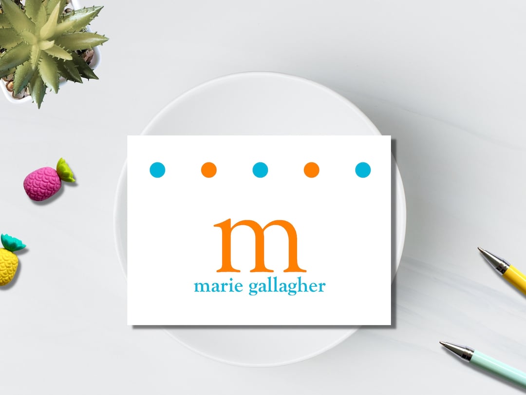 Personalized Note Cards – Modern Monogram Stationery Set of 12 - Etsy