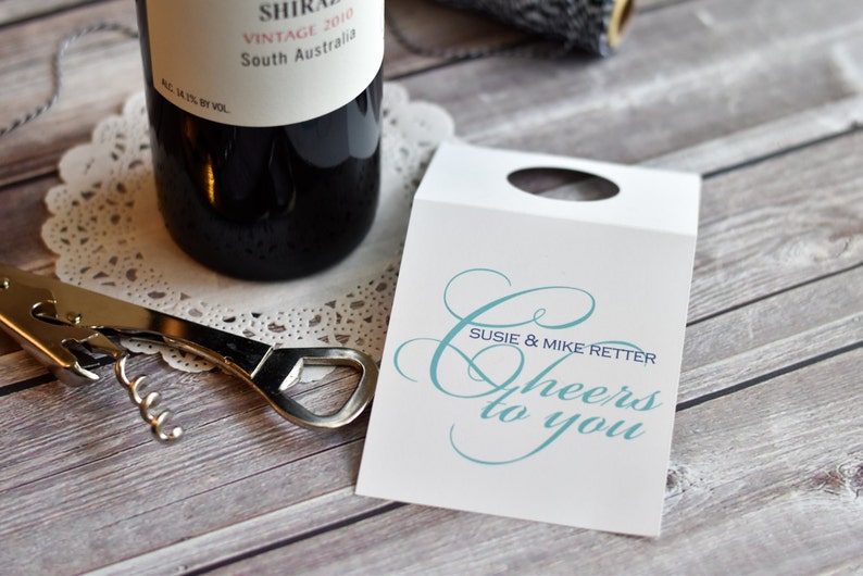 Personalized Wine Tags / Wine / Wine Hangers / Cheers to You image 1