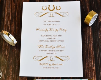 Kentucky Derby Party Invitation - Derby Party Invite - Kentucky Derby Party - Kentucky Derby Invitation Set of 20 - Kentucky Derby Party