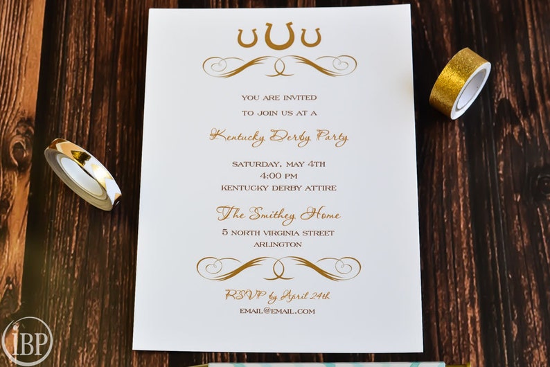 Kentucky Derby Party Invitation Derby Party Invite Kentucky Derby Party Kentucky Derby Invitation Set of 20 Kentucky Derby Party image 1