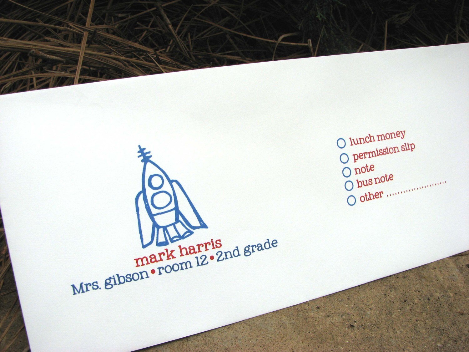 Personalized School Envelope for Money and Notesblast Off Etsy