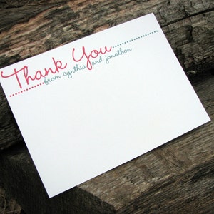 Wedding Thank You Cards / Bridal Shower Thank You Notes / Personalized Flat Thank You Note Cards Modern Polka Dot image 4