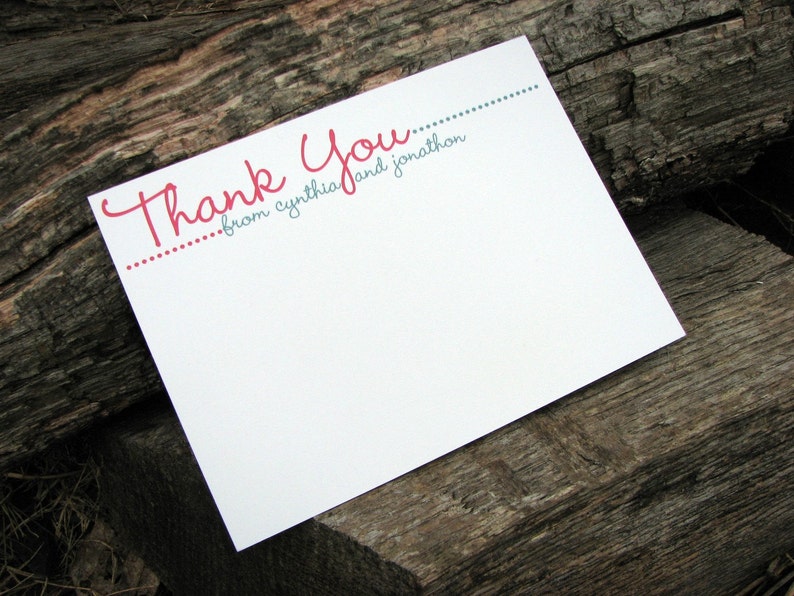 Wedding Thank You Cards / Bridal Shower Thank You Notes / Personalized Flat Thank You Note Cards Modern Polka Dot image 4
