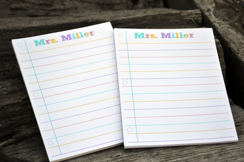 Personalized Teacher Notepads / Personalized Notebook / Etsy