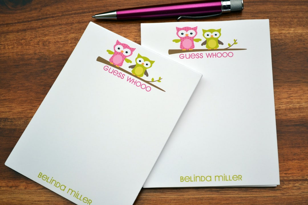 Personalized Notepads / Personalized Owl Notepads / Etsy