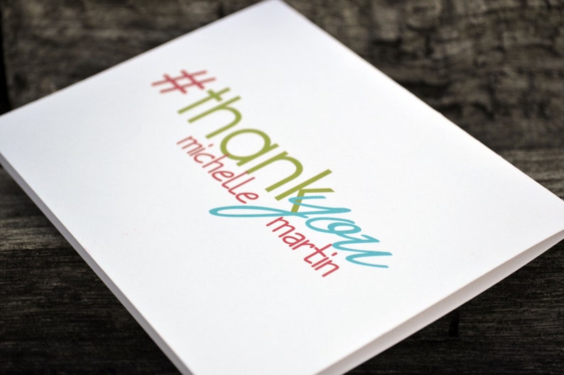 Hashtag Thank You Cards Bridal Shower Thank You Notes Personalized Wedding Thank You Cards Social Media Stationery