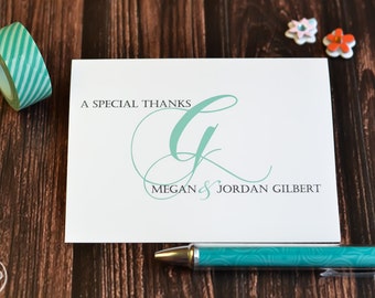 Personalized Wedding Thank You Notes / Wedding Cards / Thank You Notes / Fancy Initial Note Cards / Wedding Thank You Cards / Wedding Cards