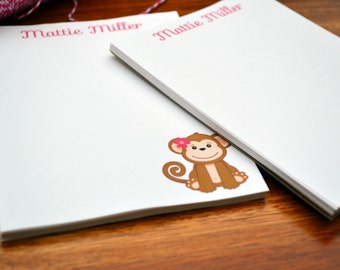 Personalized Monkey Notepads /Personalized Notebook / Personalized Monkey Note Pads/ Set of Notepads /  Set of 2 Monkey Notepads