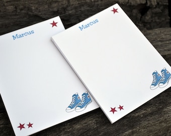 Set of 2 Sneaker Notepads / Boys Sneaker Notepads /Personalized Notebook / Personalized Note Pads/ Set of Notepads /  Set of 2 Boys Sneaker