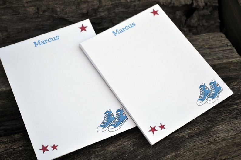 Set of 2 Sneaker Notepads / Boys Sneaker Notepads /Personalized Notebook / Personalized Note Pads/ Set of Notepads / Set of 2 Boys Sneaker image 1