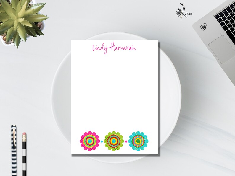 Personalized Notepads / Personalized Flower Notepads / Personalized Notebook / Personalized Flower Note Pads/ Set of Notepads / Set of 2 image 3