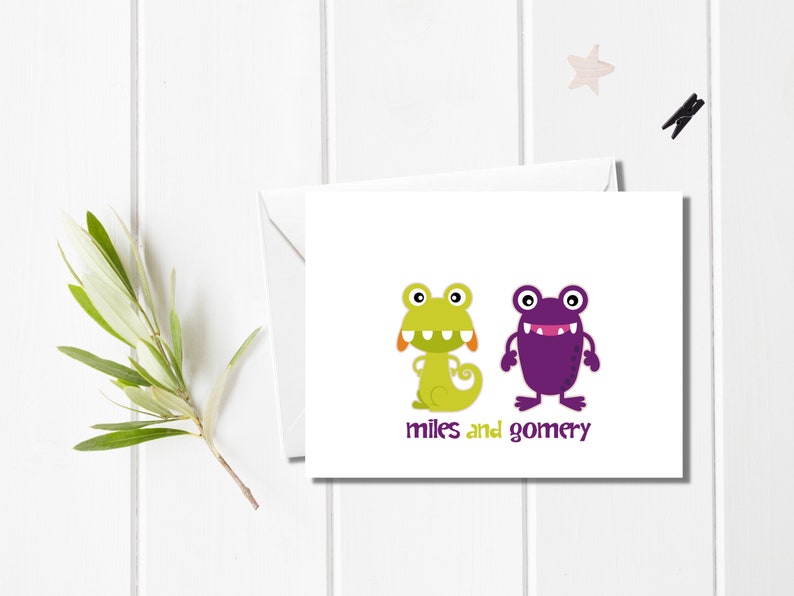 Personalized Stationery / Personalized Stationary / Childrens Stationery / Thank You Note Cards / Kids Stationery / Monster Note Cards image 4