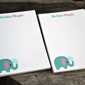 Personalized Notepads / Personalized Elephant Notepads / Personalized Notebook / Elephant Note Pads/ Set of Notepads / Set of 2 Elephant image 2