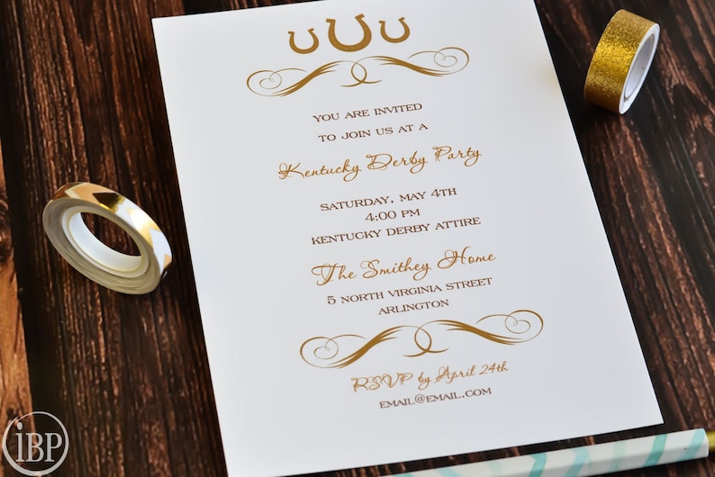 Kentucky Derby Party Invitation Derby Party Invite Kentucky Derby Party Kentucky Derby Invitation Set of 20 Kentucky Derby Party image 4