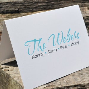 Family Note Cards Note Cards Personalized Note cards Family Note Cards Set of 12 Personalized Family Note Cards Brush Stroke image 3