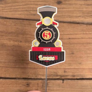 3D Train Cake Topper: Custom Birthday Party Decoration
