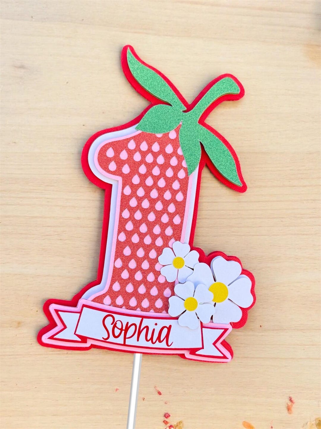 Berry First Birthday Cake Topper: Custom Strawberry Party Decor - Etsy