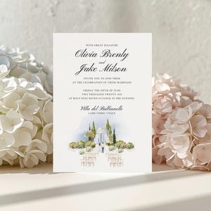 Elegant Wedding Invitation Template, Classic European Wedding Invite, Watercolor Wedding Invitation, Luxury Script Printable Invitation