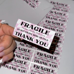Do not bend shipping labels stickers packaging small business fragile packaging