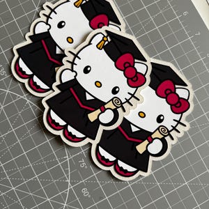 kitty Graduation Toppers flower bouquet centerpiece Lei grad cap