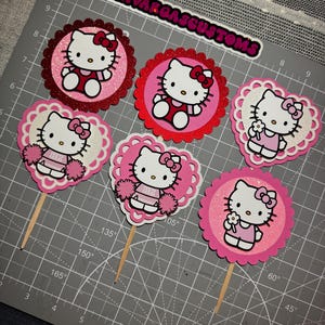 Topos de cupcake de gatinho, festa, aniversário, kawaii