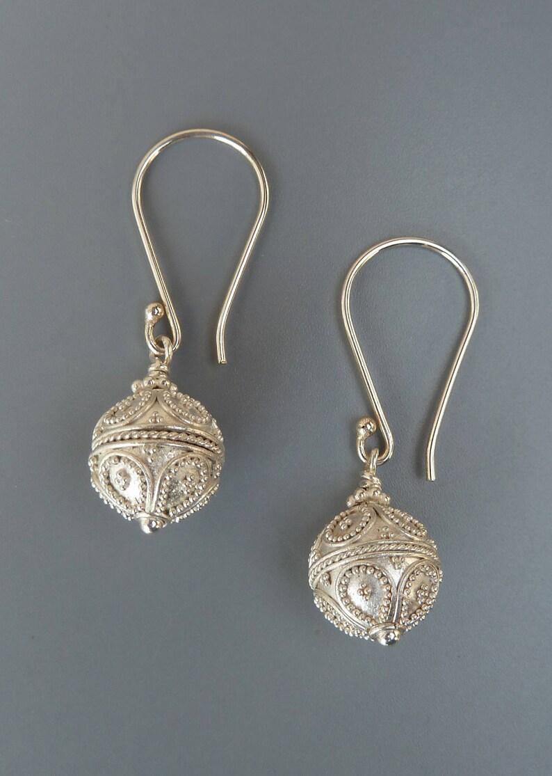 Simple Silver Earrings Bali Silver Earrings Silver Drop Etsy